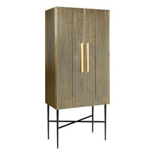 Load image into Gallery viewer, Oria Scalloped Brass Foil Cabinet