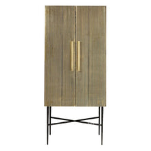 Load image into Gallery viewer, Oria Scalloped Brass Foil Cabinet