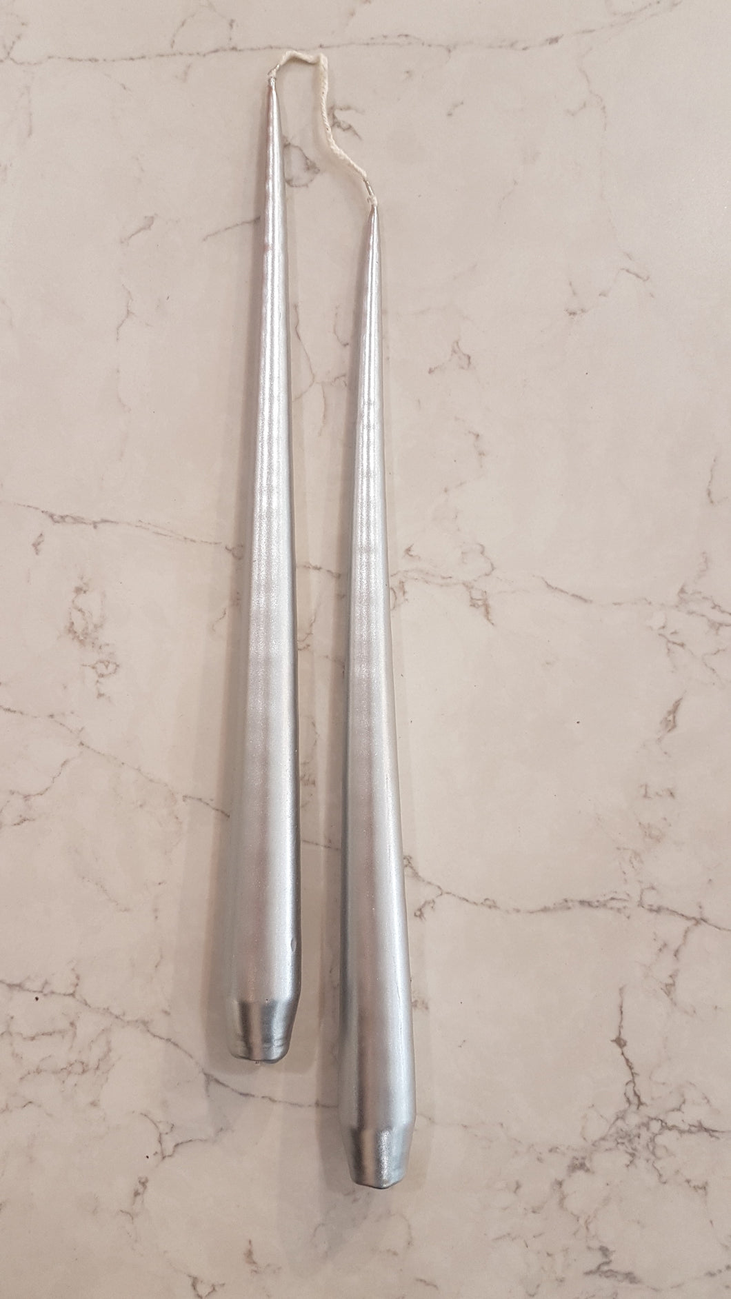 Silver Taper Candles (Set of 2)