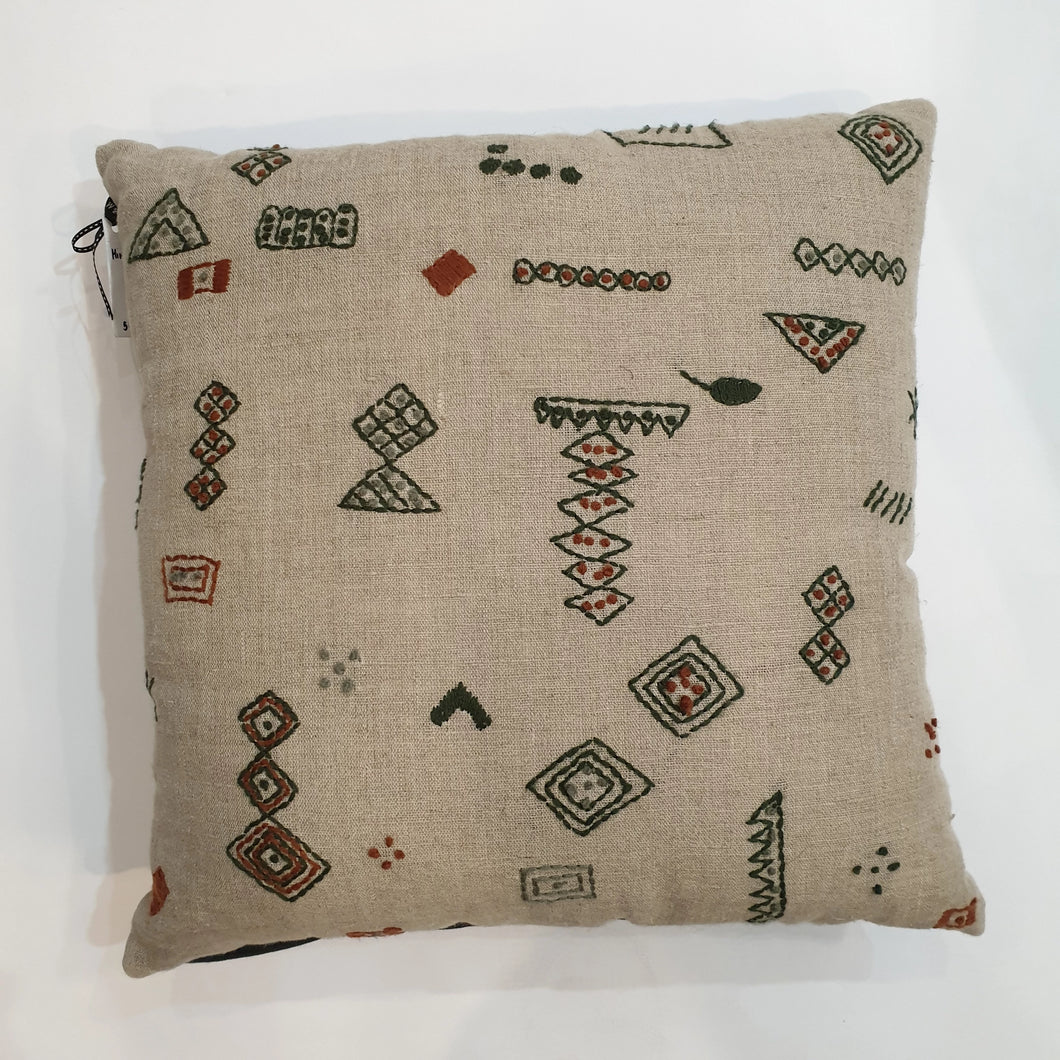 Himalaya Embroidered Linen Cushion