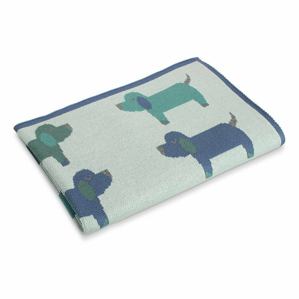 Puppy Cotton Knit Stroller Blanket