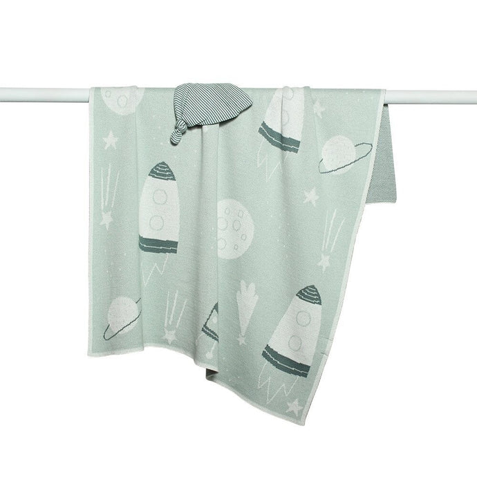 Space Race Cotton Baby Blanket