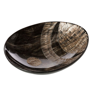 Horn Round Bowl With Etch