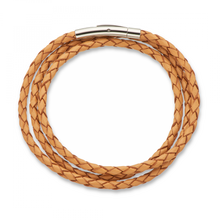 Load image into Gallery viewer, Fine Leather Plaited Wrap Bracelet