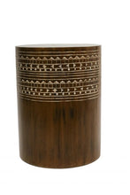 Load image into Gallery viewer, Wood Drum Side Table