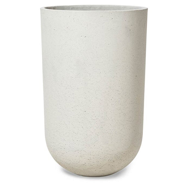 Tall lime concrete pot