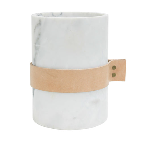 Marble & Leather Vase