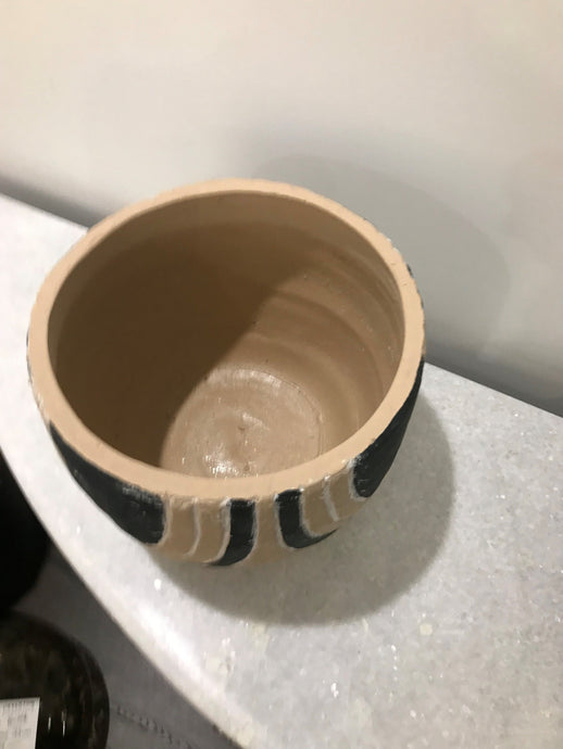 Concrete Pot Beige Pattern