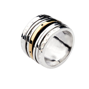 14mm Sterling Silver Ring with Brass Centre