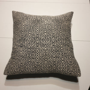 Woven Black and Off White Cushion