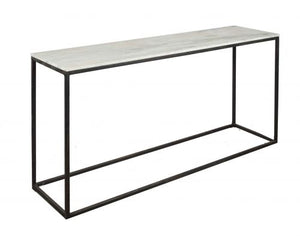 Stone Console Table with Black Base