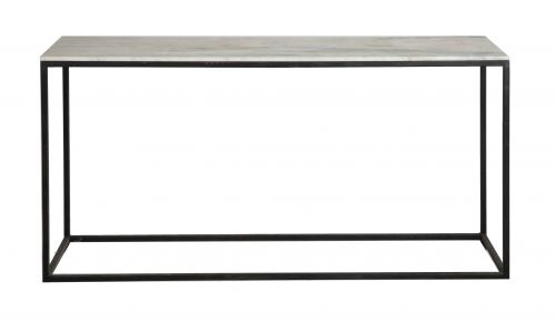 Stone Console Table with Black Base