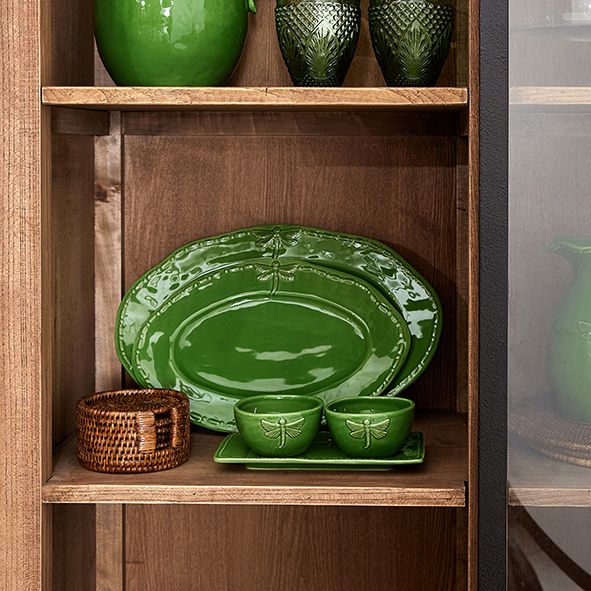 Dragonfly Stoneware Oval Platter