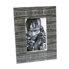 Load image into Gallery viewer, White Bone with Tribal Pattern Photo Frame