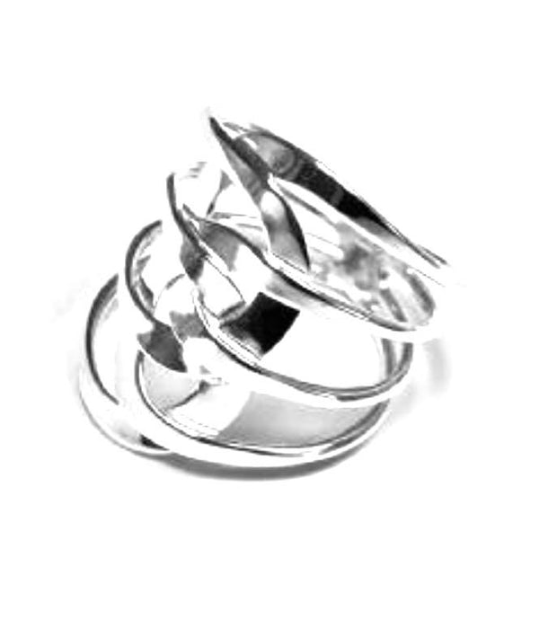 Sterling Silver 2 ovals intertwined in bands