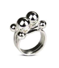 Load image into Gallery viewer, Sterling Silver Ring with fixed balls on top