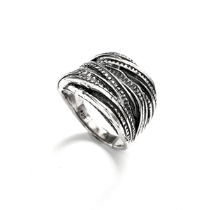 Oxidised Rope Top Band Ring