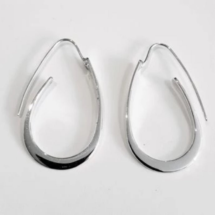 Sterling Silver Flat Hook Curl Earring