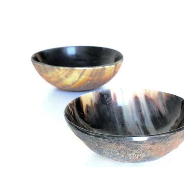 Polished horn round bowl