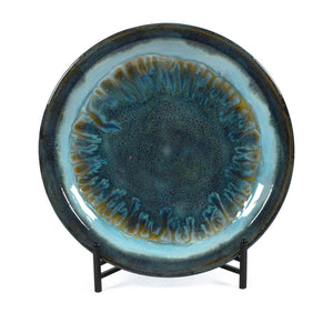 Santorini ceramic glaze plate